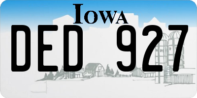 IA license plate DED927