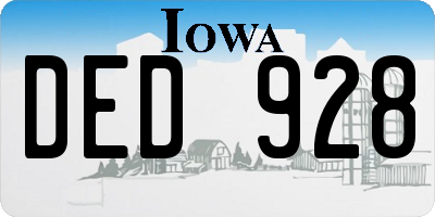 IA license plate DED928