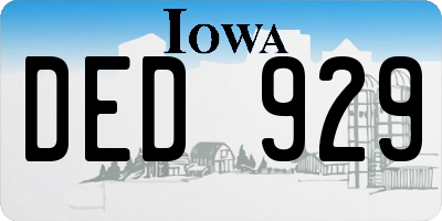 IA license plate DED929