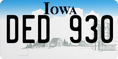 IA license plate DED930