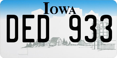 IA license plate DED933