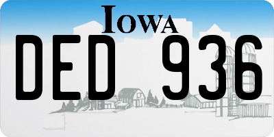 IA license plate DED936