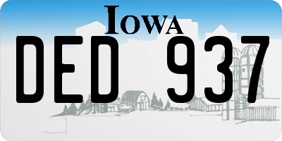 IA license plate DED937