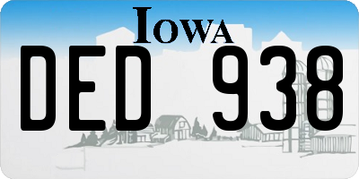 IA license plate DED938