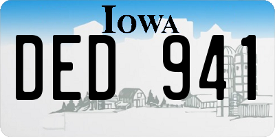 IA license plate DED941