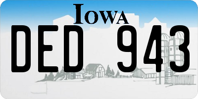 IA license plate DED943