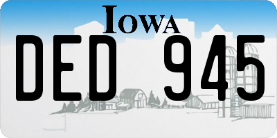 IA license plate DED945