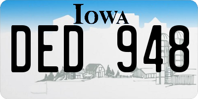 IA license plate DED948