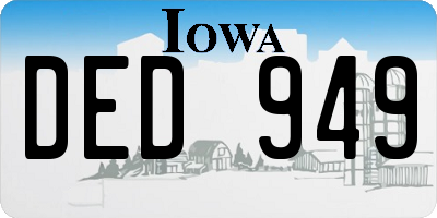 IA license plate DED949
