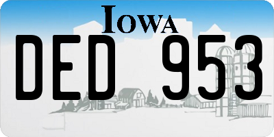 IA license plate DED953