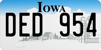 IA license plate DED954