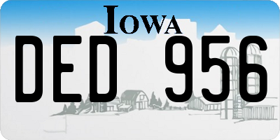 IA license plate DED956