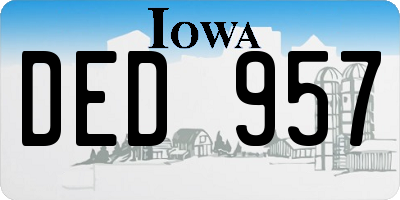 IA license plate DED957