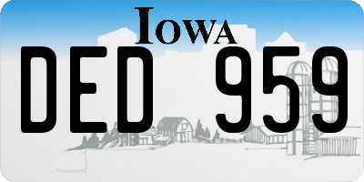 IA license plate DED959