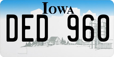 IA license plate DED960