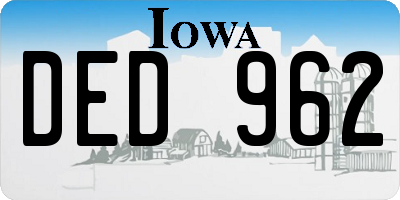 IA license plate DED962