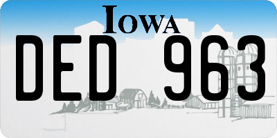IA license plate DED963