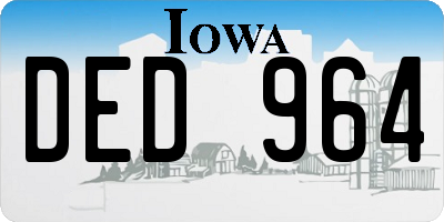IA license plate DED964