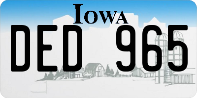 IA license plate DED965
