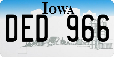 IA license plate DED966