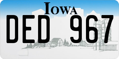 IA license plate DED967