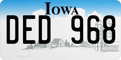IA license plate DED968