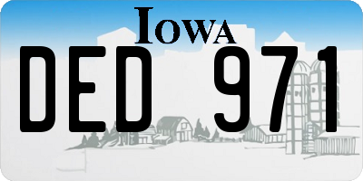 IA license plate DED971