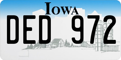 IA license plate DED972