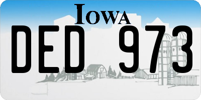 IA license plate DED973