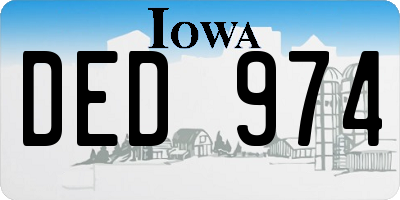 IA license plate DED974