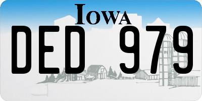 IA license plate DED979