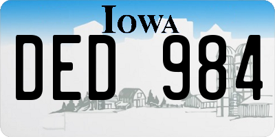 IA license plate DED984
