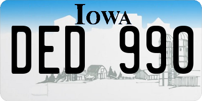 IA license plate DED990
