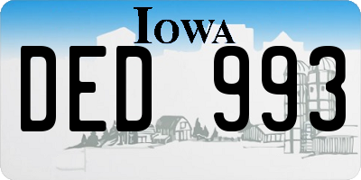 IA license plate DED993