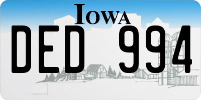 IA license plate DED994