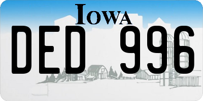 IA license plate DED996