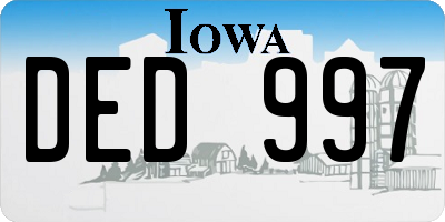 IA license plate DED997