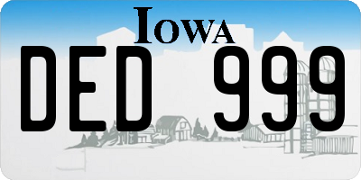 IA license plate DED999