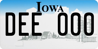 IA license plate DEE000