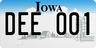 IA license plate DEE001