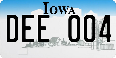 IA license plate DEE004
