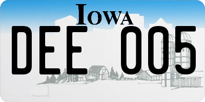 IA license plate DEE005