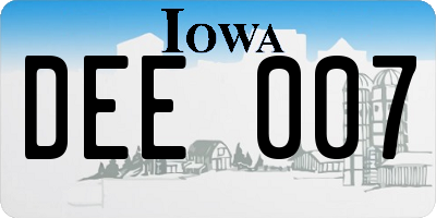 IA license plate DEE007