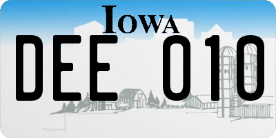 IA license plate DEE010