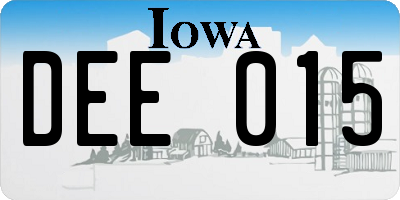 IA license plate DEE015