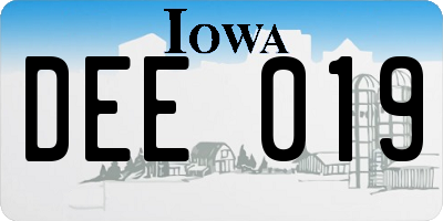 IA license plate DEE019