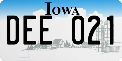 IA license plate DEE021