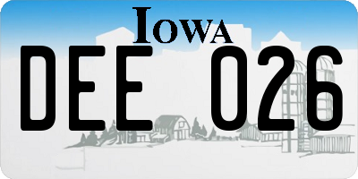 IA license plate DEE026