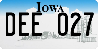 IA license plate DEE027