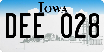 IA license plate DEE028